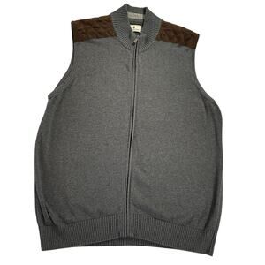 Southern Pines Full Zip Sweater‎ Vest Men's XL Gray Golf Preppy Classic